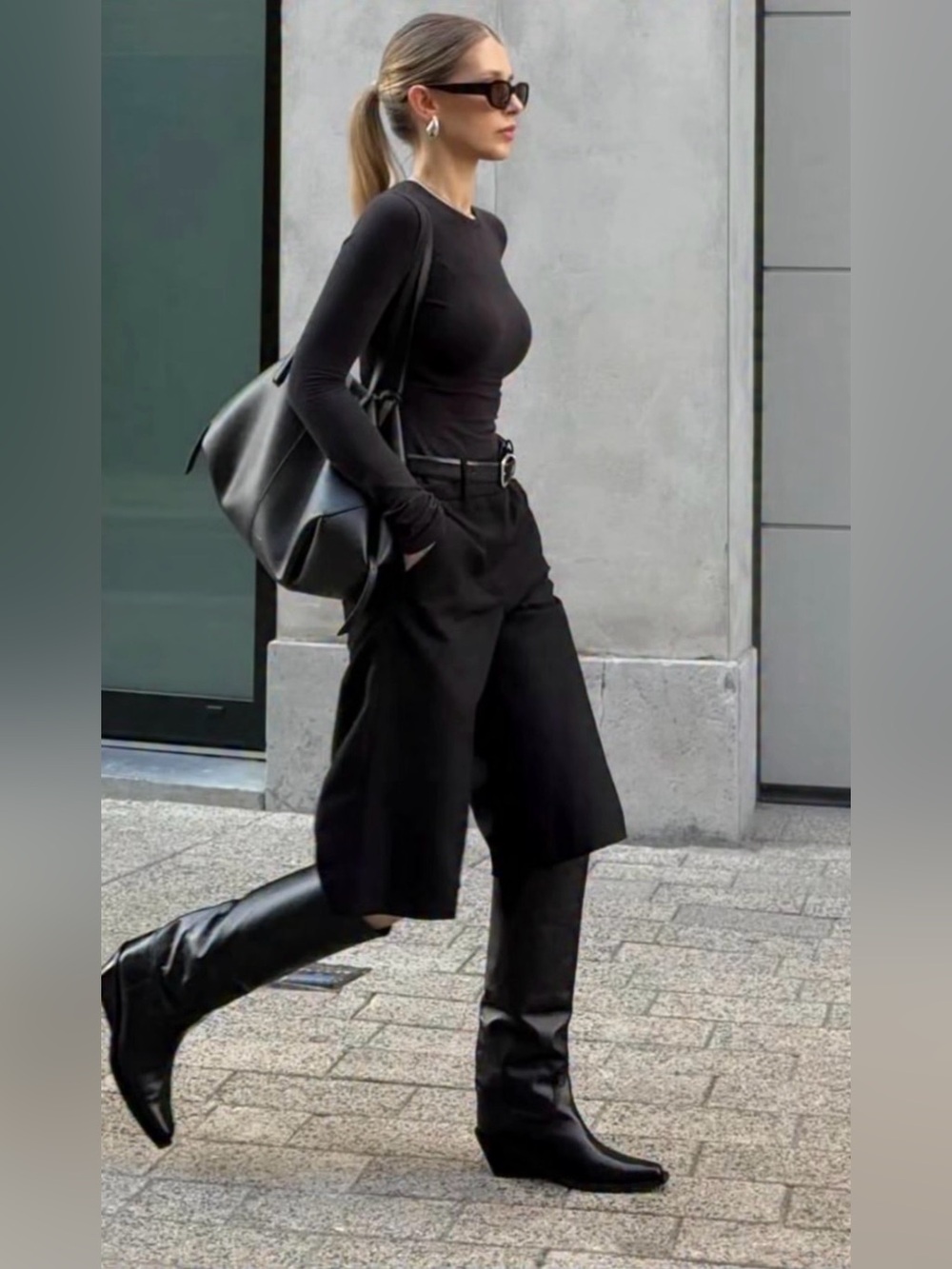 Zara Black Ankle-Length Pencil Skirt